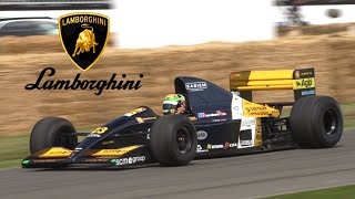 13800rpm Lamborghini V12engined F1 Car  Minardi M191B Pure Sound at Goodwood FOS 2019 [upl. by Minna680]