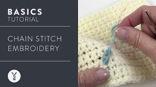 Crochet Basics Chain Stitch Embroidery [upl. by Pattani178]