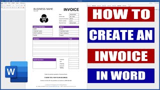 How to Create an Invoice in Word  Microsoft Word Tutorials [upl. by Lessard310]