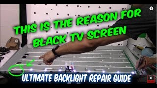 How to fix LED LCD TV black screen no backlight TV disassemble testing LEDs ordering part repair [upl. by Mutat]