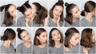 12 EASY HAIRSTYLES FOR SHORT HAIR ♡ [upl. by Hung]