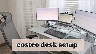 Costco Tresanti SIT STAND Adjustable Height Desk Setup  Working From Home [upl. by Ehrsam]