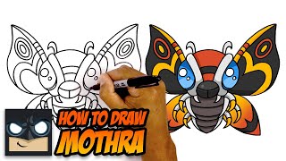 How to Draw Mothra  Godzilla  Step by Step Tutorial [upl. by Eahsat847]