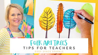 How to Draw and Paint Folk Art Trees [upl. by Sirkin942]