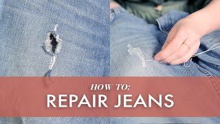 How To Repair Ripped Jeans 3 Ways [upl. by Ayikahs]