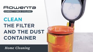 How to clean the filter and the dust container  Compact Power Cyclonic  Rowenta [upl. by Ecnarret]