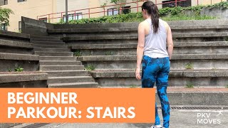 Beginner Parkour Training Stairs  ParkourVisionsorg [upl. by Nyahs]