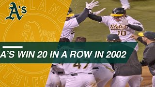 Relive the Oakland As 20game win streak in 2002 [upl. by Annodam]