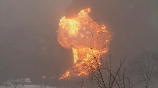 Oil Train Explodes During Derailment [upl. by Miki]