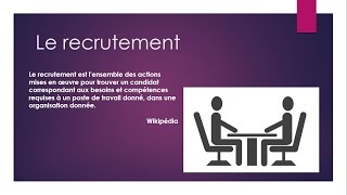 Les étapes du recrutement [upl. by Beauvais]