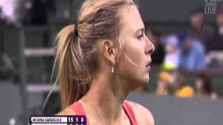 Maria Sharapovas Comical Serve at Indian Wells [upl. by Ydurt652]