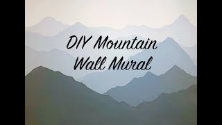 How to Paint a Mountain Mural on your Bedroom or Nursery Wall  DIY Timelapse  Speed Painting [upl. by Hillard]