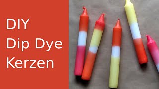 DIY Dip Dye Kerzen  Gradient Kerzen mit Farbverlauf [upl. by Lakim]