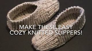 Knitted Slippers – Easy Tutorial for Beginners [upl. by Swee482]