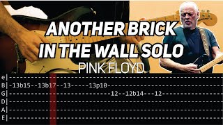 Pink Floyd  Another Brick In The Wall solo Guitar lesson with TAB [upl. by Aklim311]