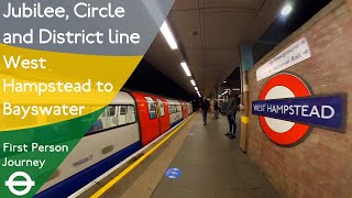 London Underground First Person Journey  West Hampstead to Bayswater via Baker St and Edgware Rd [upl. by Arutek771]