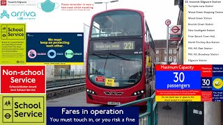 Full Route Visual  London Bus Route 221 Turnpike Lane Station to Edgware LJ61CCA DW477 Arriva LDN [upl. by Etsyrk]