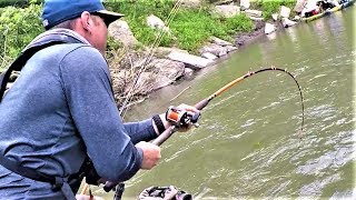 I caught an ENORMOUS catfish out of a TINY creek Adventure [upl. by Shandy]