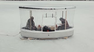 DIY PORTABLE Ice Fishing Shack  The Brojects [upl. by Daley]