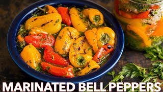 Marinated Mini Sweet Peppers Recipe  Easy Side Dish [upl. by Sasnak610]