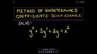 Method of Undetermined Coefficients 2nd Order Linear DE [upl. by Hsilgne]