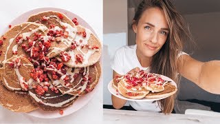 3 Ingredient Healthy Vegan Pancakes Tutorial [upl. by Yeleek]