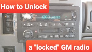 How to fix quotlockedquot gm radio yourself [upl. by Langston]