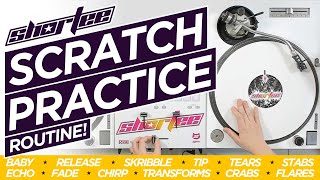 DJ SCRATCH PRACTICE ROUTINE ★ 12 Scratch Techniques  QampA Scratch Drill Improve Your Scratching [upl. by Schwerin]