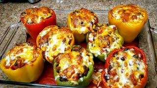 How to make the BEST Stuffed Bell Peppers on Earth  Vegetarian style  The simple way [upl. by Stout]