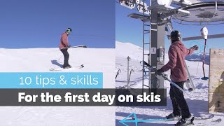 How to Ski  10 Beginner Skills for the First Day Skiing [upl. by Siffre]