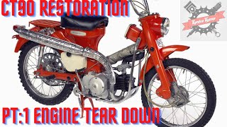 Honda CT90 Restoration  COMPLETE ENGINE TEAR DOWN [upl. by Ondine]