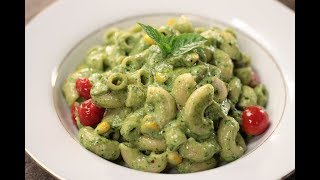 Creamy Pesto Pasta  Sanjeev Kapoor Khazana [upl. by Eneloc]