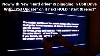 HOW TO FIX PS3  NEW HARD DRIVE amp UPDATE INSTALL [upl. by Nirrak]