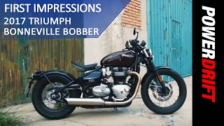 Triumph Bonneville Bobber 2017  First Impression  PowerDrift [upl. by Esalb593]