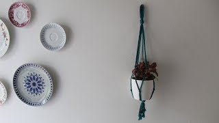 Plantenhanger maken met macramé basisbeginner [upl. by Maurey]