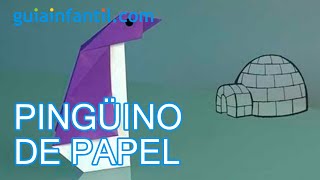 Un pingüino de papel papiroflexia [upl. by Hawken]