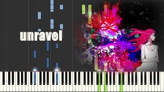 Tokyo Ghoul Opening  unravel Piano Synthesia [upl. by Hcaz936]