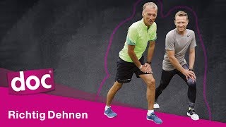 Dehnen vor dem Training 4 Dehnübungen  doc Alltagsexperten [upl. by Pardew]