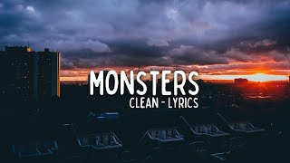 All Time Low Demi Lovato amp blackbear  Monsters Clean  Lyrics [upl. by Leik]