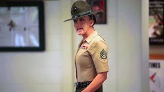 US Marine Drill Instructors Meet New Recruits [upl. by Nahtan]