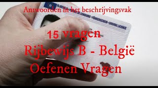 RIJBEWIJS B BELGIE  OEFENVRAGEN  5 [upl. by Analim]