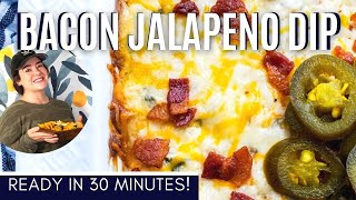 EASY Baked Jalapeno Popper Dip Recipe [upl. by Ainer]