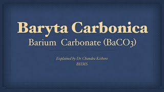 Baryta Carbonica  Allen’s Keynotes  Well Explained [upl. by Deer]