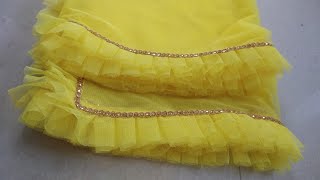 Designer Frill Dupatta Latest Frill Dupatta Design With Lace [upl. by Enelyaj584]