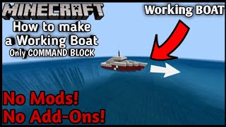 How to make a Working Boat in Minecraft  MCPE Bedrock Edition Xbox Windows 10 No Mods [upl. by Mcmurry]