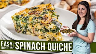 Easy Crustless Spinach Quiche [upl. by Ambrosius459]