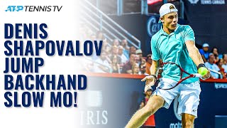 AMAZING Denis Shapovalov Jump Backhand Slow Mo Shorts [upl. by Rebel]