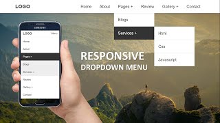 Simple Responsive Dropdown Navigation Menu Using Pure HTML And CSS Only [upl. by Ecallaw]