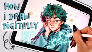 Full Digital Drawing Process  Procreate Tutorial [upl. by Normac]