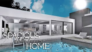 Bloxburg No Gamepass  Spacious White Luxury Home  Family Modern Mansion Speebuild [upl. by Esyahc410]